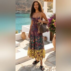 Anthropologie Josephine Smocked Drop-Waist Dress in Size Large